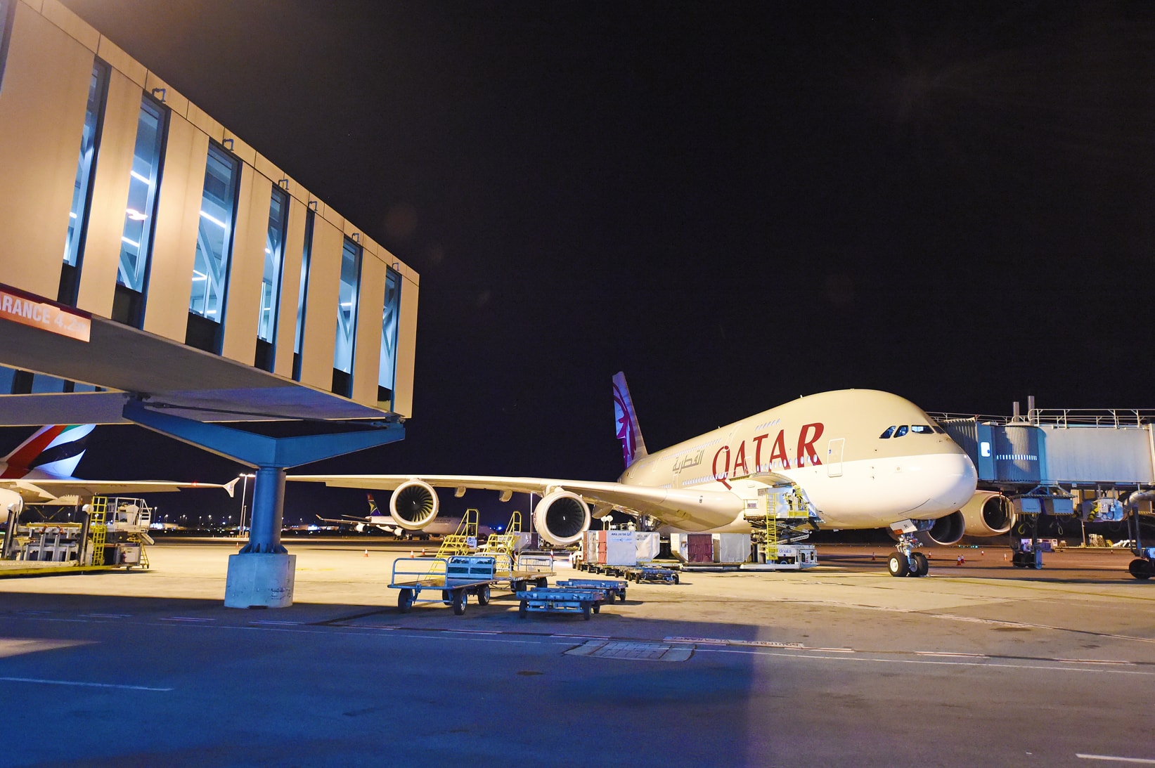 Qatar Airways A380 First Touchdown Perth