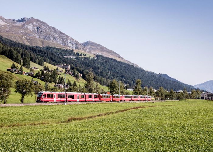 Rhaetian Railway/RhB - The Bernina Express at Davos, Switzerland
