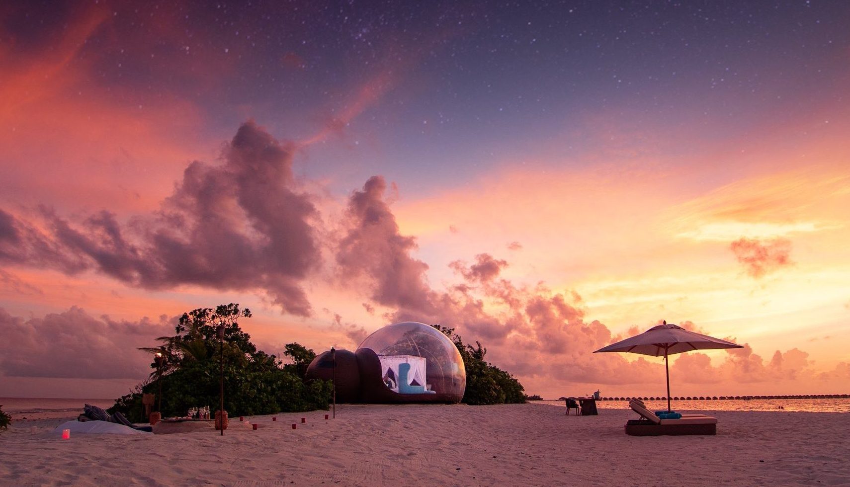 Finolhu Maldives Beach Bubble Tent | Photo by Glenn Aitken