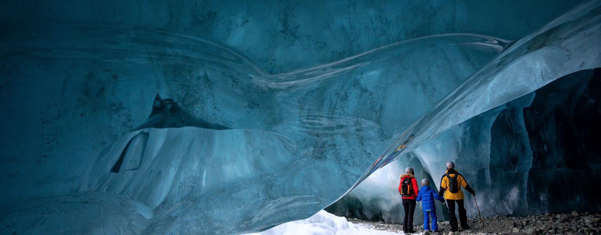Exploring Ice Caves with Headline Mountain Holidays
