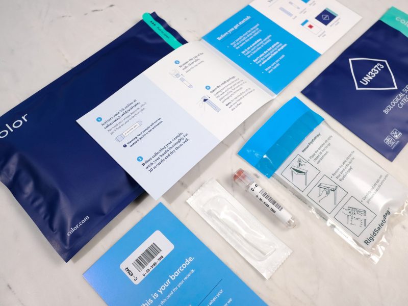Color at home coronavirus test kit with United Airlines