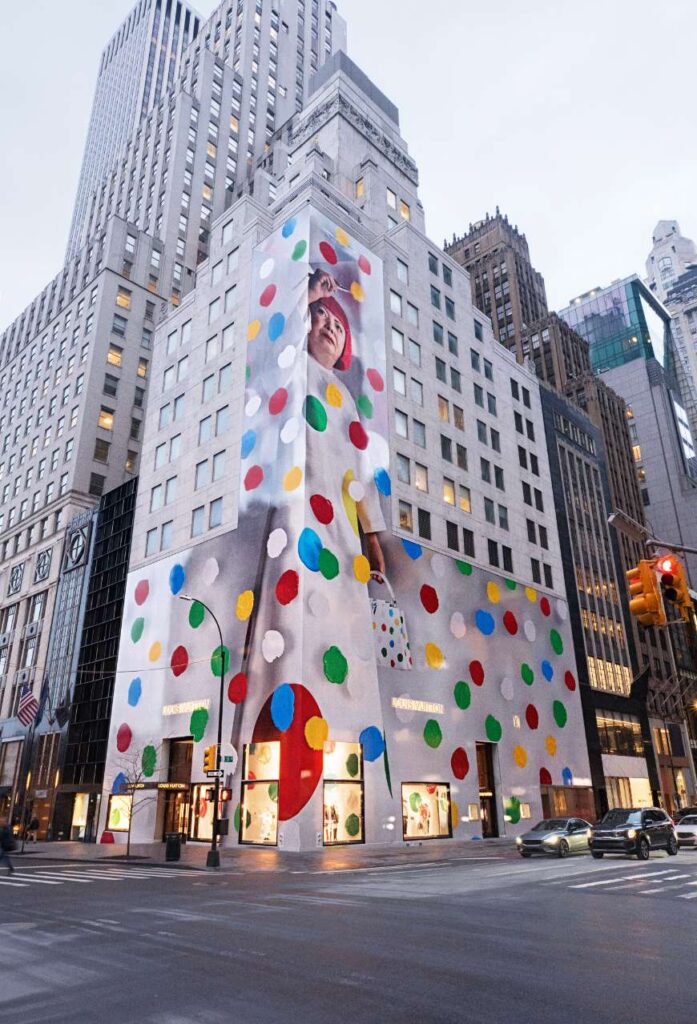 NY: Louis Vuiton and Yayoi Kusama The flagship Louis Vuitton store in  Midtown Manhattan in New