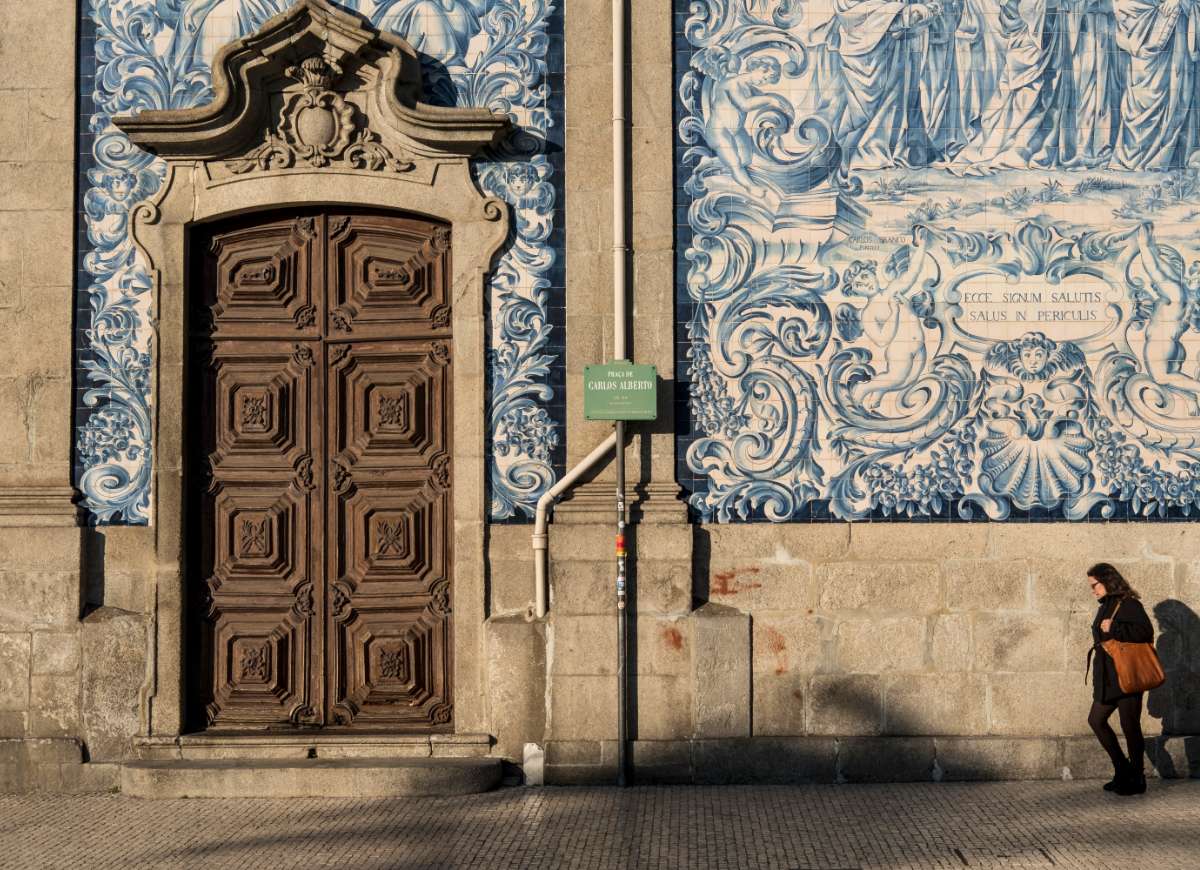 Azulejo tiles on the streets of Porto