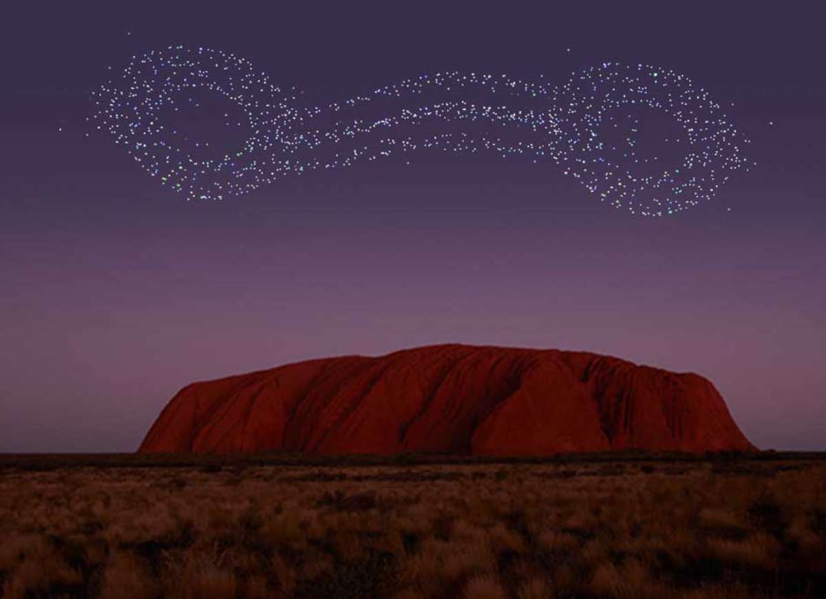 Anangu share the Mala story, from Kaltukatjara to Uluru, through a drone, sound and light show designed and produced by RAMUS