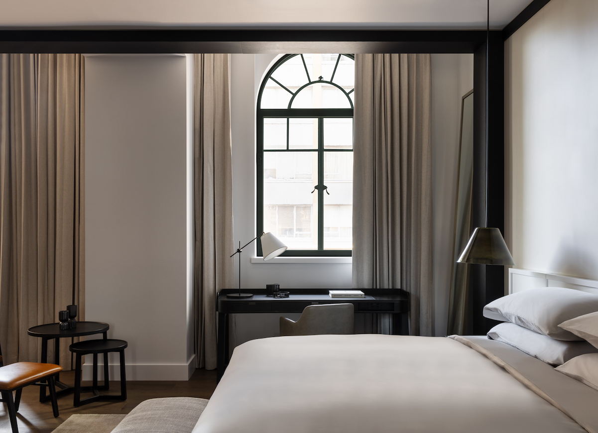 A guest room at Capella Hotel Sydney. Image credit: Timothy Kaye