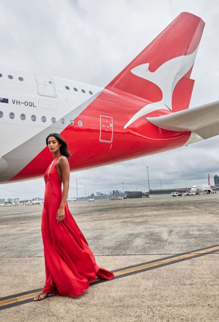 Qantas Marketplace red dress by Michael Lo Sordo