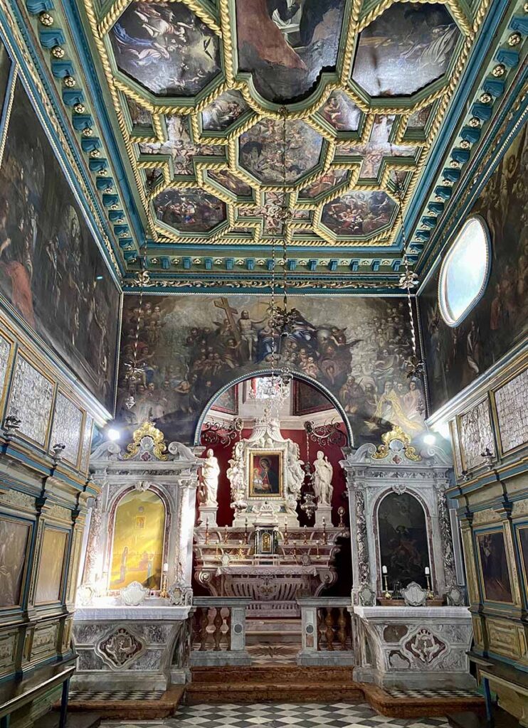 Inside the chapel on Our Lady of the Rocks, Montenegro. Belinda Craigie