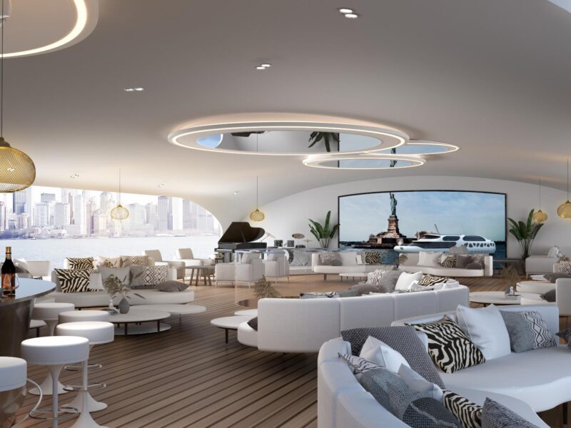 Lounge aboard Y Le Yacht